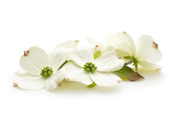 Wall Mural - A close-up image of a bouquet of white flowers on a pure white background