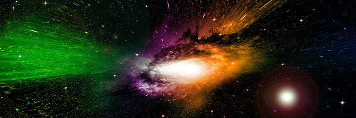 Wall Mural - Stars, dust and gas nebula in a far galaxy