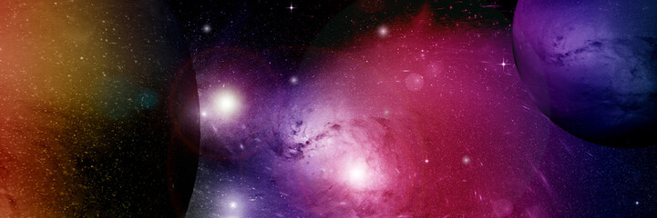 Wall Mural - Stars, dust and gas nebula in a far galaxy