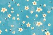 © ADDICTIVE STOCK - Seamless floral pattern with white flowers on blue background