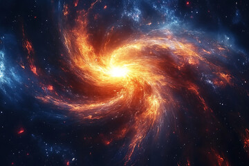 Wall Mural - cosmic swirl depicting a galaxy filled with stars and energy.