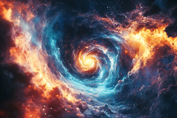 Wall Mural - cosmic swirl of colors depicting a galaxy or nebula.