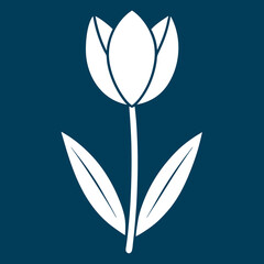 Wall Mural - tulip flower with leaves