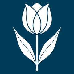 Wall Mural - tulip flower with leaves