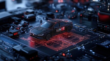 Aufkleber - Innovative digital mapping technology revolutionizing route navigation for cars in urban environments