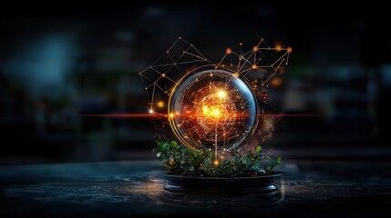 Poster - Positive outcomes of eebc a glowing graph scientific visualization digital environment futuristic concept