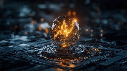 Poster - Innovative business model visualization digital environment 3d graphic futuristic setting abstract concept for growth