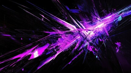 Wall Mural - Abstract digital artwork featuring vibrant purple and blue streaks on a dark background.