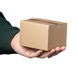 © GMZ - Hand holding small cardboard box on transparent background