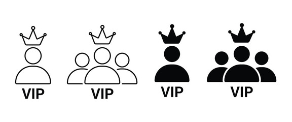 Poster - set of VIP concept icons. Marketing and advertising.  Special offer for regular customers. VIP Customer User icon vector. Person Profile Symbol. Avatar Sign. eps 10.