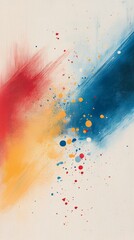 Poster - Vibrant abstract art showcases energetic splashes of color on a light background