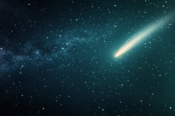 Wall Mural - bright comet streaking across a star filled night sky in a cosmic display