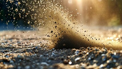 Aufkleber - This Sunlight creates a dramatic effect as dust particles dance in the air near the ground.