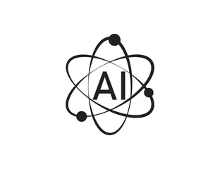 Fototapete - Ai, artificial intelligence icon. Vector illustration.