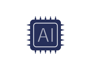 Fototapete - Ai, artificial intelligence icon. Upload image icon 2