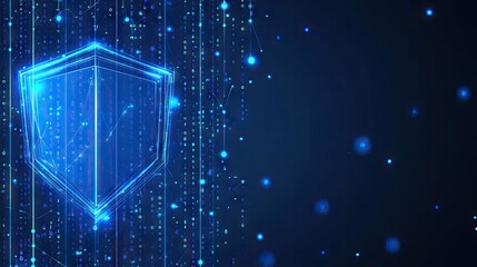 Poster - Digital Shield with Abstract Data Visualization for Security Concepts