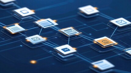 Poster - Digital Network Connection and Data Sharing Concept Illustration