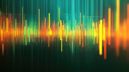 Poster - Colorful Sound Wave Visual Representation with Bright Vertical Bars