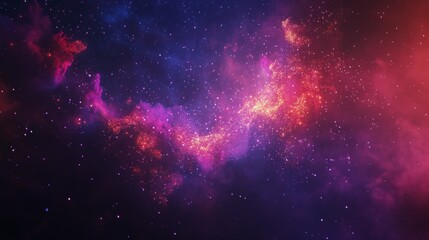 Wall Mural - Stunning celestial view of colorful nebula with bright stars in deep space night sky
