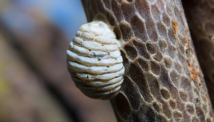 Insect Pupa on Plant Stem