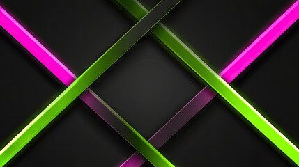 Poster - Neon Stripes on Dark Background with Colorful Light Effects
