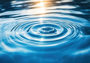 Poster - Serene Water Ripples Reflecting Soft Light at Sunrise Creating a Peaceful and Tranquil Atmosphere in Nature's Beautiful Setting