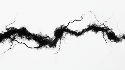  a black ink splatter on a white background, creating a stark contrast between the two colors