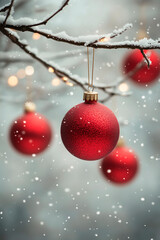 Wall Mural - hanging christmas tree balls