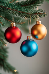 Wall Mural - traditional christmas tree balls