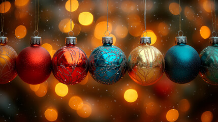 Wall Mural - traditional christmas tree balls
