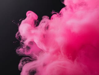 Aufkleber - Vibrant splashes of neon paint swirl dynamically against a black backdrop, symbolizing creativity and the complexity of thought, with space for text on the right