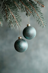 Wall Mural - christmas tree balls hanging on a christmas tree