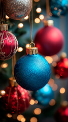 Wall Mural - traditional christmas tree balls