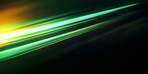 Wall Mural - Illustration of light ray, stripe line with green light, speed motion background