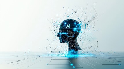 Poster - Ai innovation showcase exploring a minimalist design approach in technology digital art and futuristic concepts