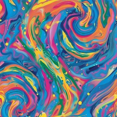 Wall Mural - Groovy Psychedelic Tie-Dye Swirls