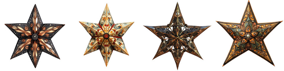 Wall Mural - star ornament – decorative star-shaped item, often used for holiday decoration isolated on clear whi