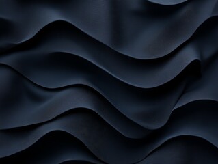 Poster - This abstract composition showcases a close-up of a textured black wavy pattern, conveying depth and movement. The design allows for copy space on the right side, ideal for various applications