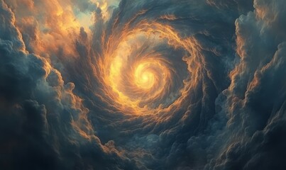 Wall Mural - swirling clouds create mesmerizing spiral, symbolizing evolution and change