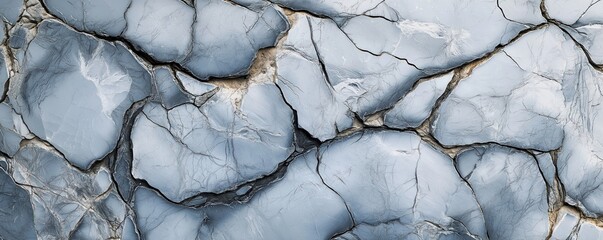 Aufkleber - Detailed view of cracked stone surface. Natural stone texture shows intricate patterns. Gray tones, cracks create unique design. Ideal for wallpaper background design. Suitable for various interior