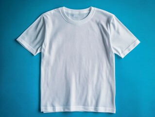 Aufkleber - A plain white t-shirt is presented from the front and back against a simple background, offering optimal space for graphic designs or fashion showcases