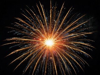 close-up of a firework exploding at night.