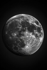 Wall Mural - night scene with moonlit sky and planet earth in background, showing crescent phase of lunar body.