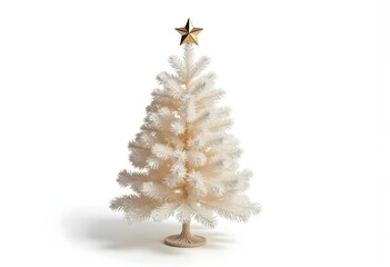 Wall Mural - new year christmas tree on white background isolated