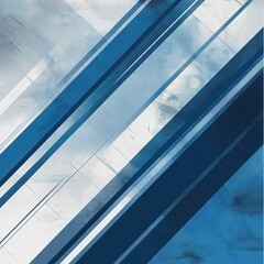 Poster - Abstract grunge design with diagonal blue and gray stripes. Modern geometric patterns create tech flyer. Stylish background suitable for tech startup or corporate identity.