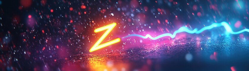 Poster - Digital art showcase abstract neon effects online gallery colorful environment artistic viewpoint modern concept