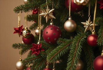 Wall Mural - christmas tree decorated with toys