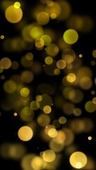 Wall Mural - vertical golden globe abstract glows 4k loop features bokeh light spheres in varying shades of yello