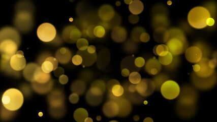 Wall Mural - golden globe abstract glows background 4k loop features bokeh light spheres in varying shades of yel