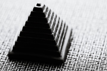 Poster - A historic ancient pyramid in black and white photography.